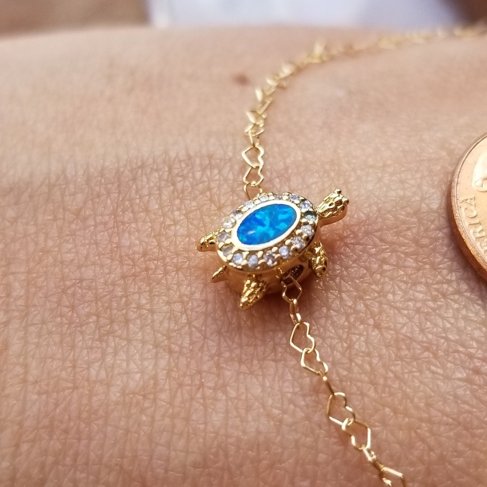 Turtle CZ Heart Gold Filled Necklace